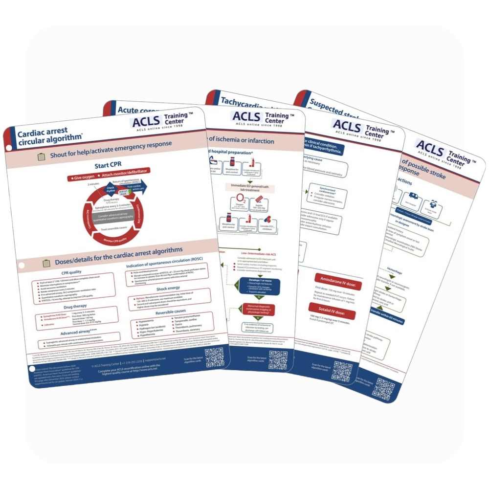 ACLS crash cart cards, 8.5×11 in